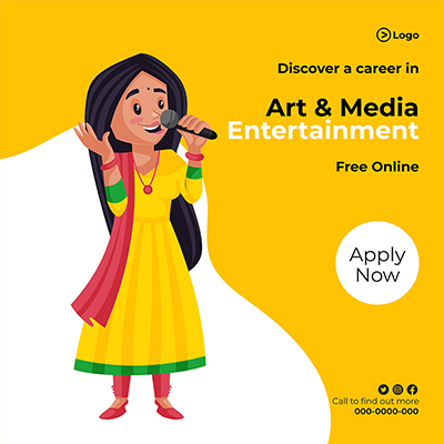 Art and media entertainment social media template banner
