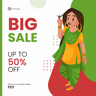 Banner template of the big sale offer poster