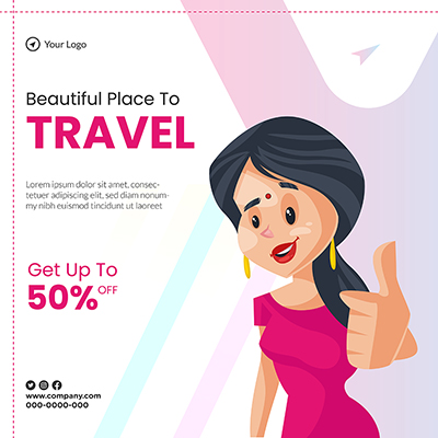 Beautiful place to travel banner poster template
