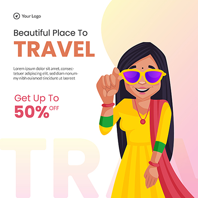 Beautiful place to travel banner template poster