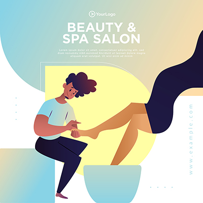 Beauty and spa salon banner post template