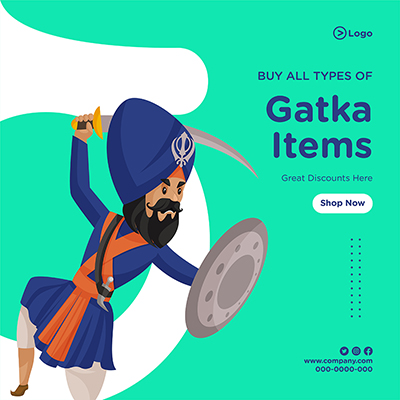 Discount on gatka items banner template