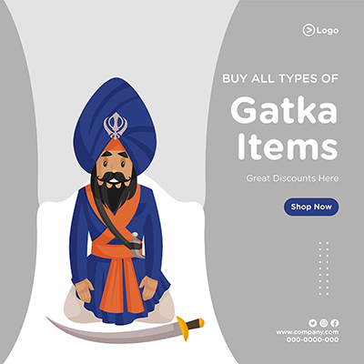 Discount on gatka items banner template post