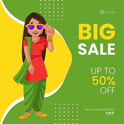 Fashion big sale offer banner template post