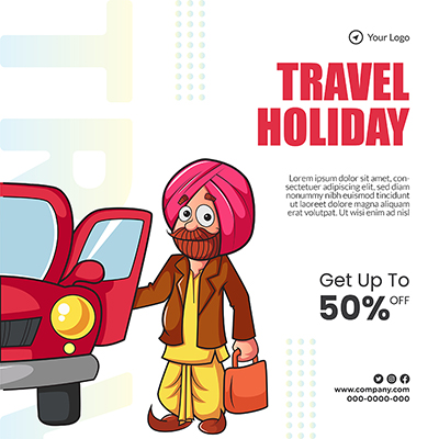 Holiday for travel banner template post