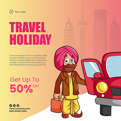 Holiday for travel banner template poster