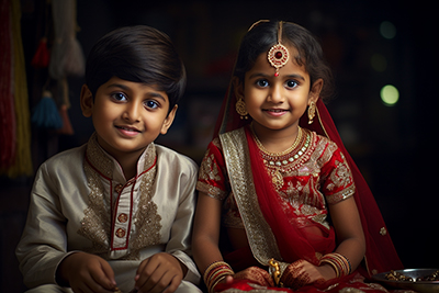 Image of siblings on raksha bandhan celebration