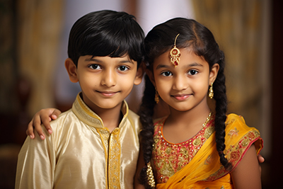 Image of siblings on the raksha bandhan celebration