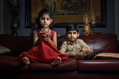Image of siblings on the raksha bandhan festival