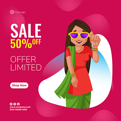 Limited sale offer banner design template