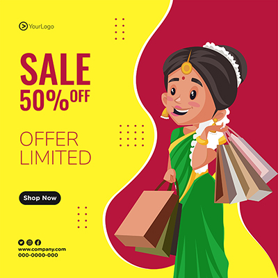 Limited sale offer banner poster template