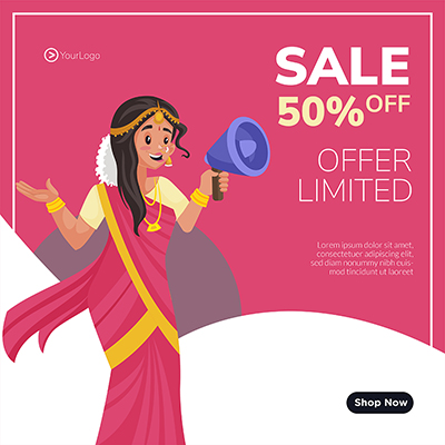 Limited sale offer banner template design