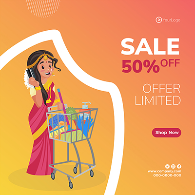 Limited sale offer on web banner template