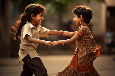 Siblings photo on the raksha bandhan festival
