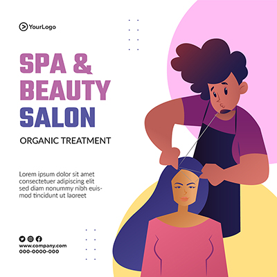 Spa and beauty salon banner poster template