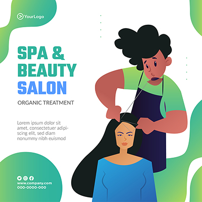 Spa and beauty salon poster banner template