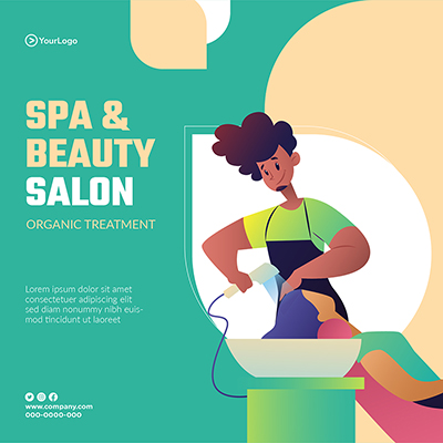 Spa and beauty salon web banner template