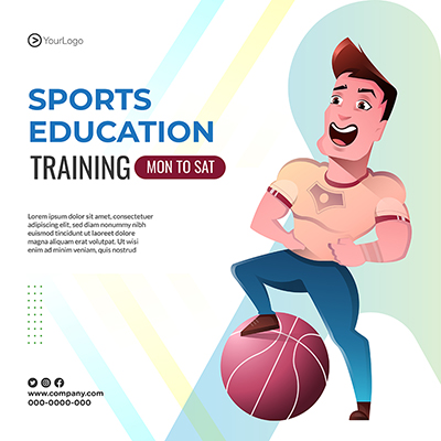 Sports education training banner poster template