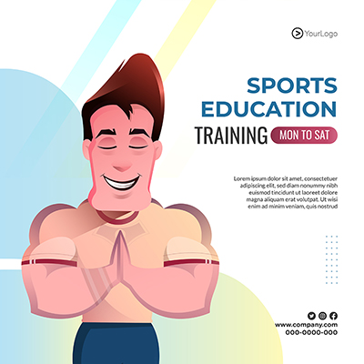 Sports education training poster banner template