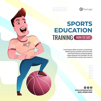 Sports education training poster template banner