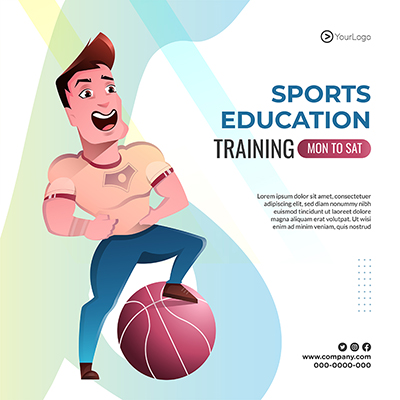 Sports education training template banner poster
