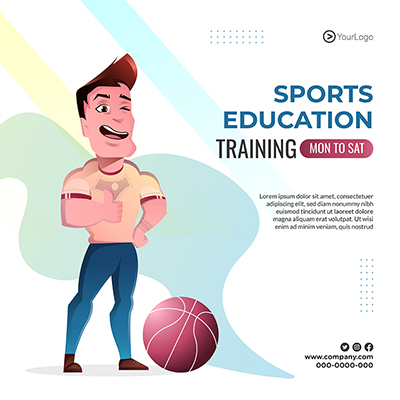 Sports education training web template banner