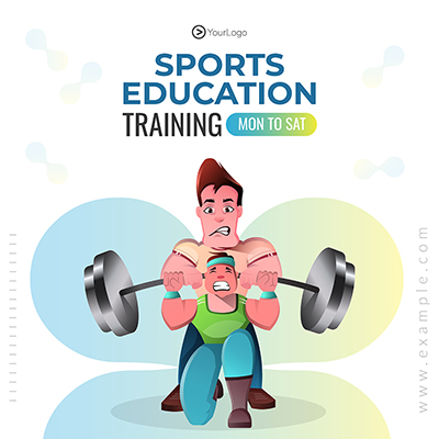 Sports education training with banner template