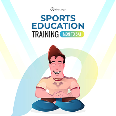 Sports education training with template banner