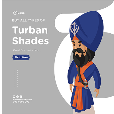 Turban shades collection banner template poster