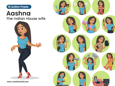 Aashna The Indian Housewife Vector Bundle