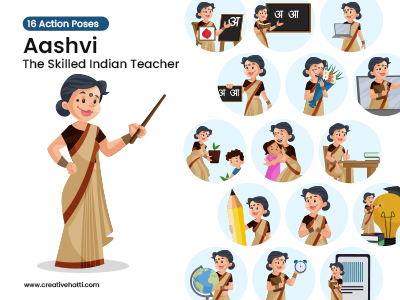 Aashvi The Skilled Indian Teacher Vector Bundle
