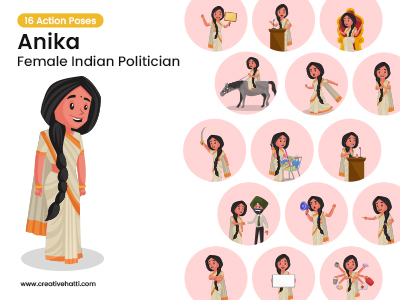 Anika Female Indian Politician Vector Bundle