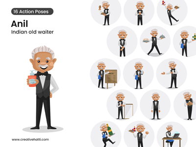 Anil Old Indian Waiter Vector Bundle