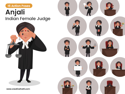 Anjali Indian Female Judge Vector Bundle