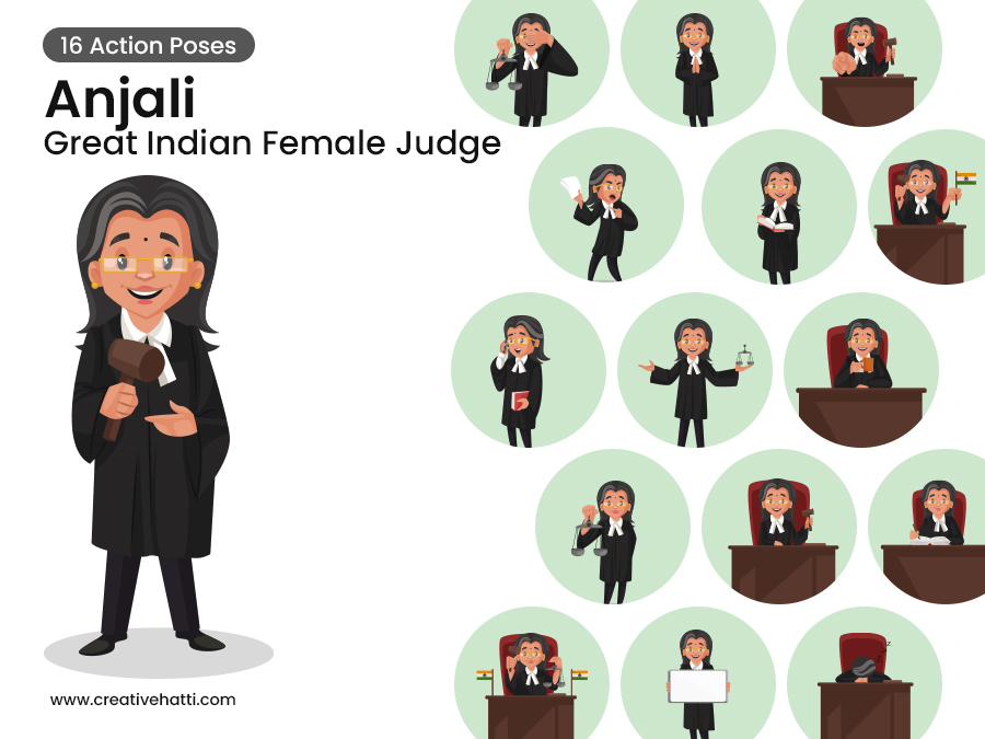 Anjali Great Indian Female Judge Vector Bundle
