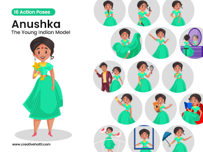 Anushka The Young Indian Model Vector Bundle