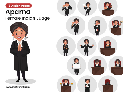 Aparna Female Indian Judge Vector Bundle