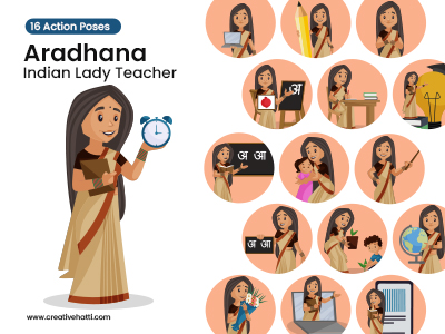 Aradhana Indian Lady Teacher Vector Bundle