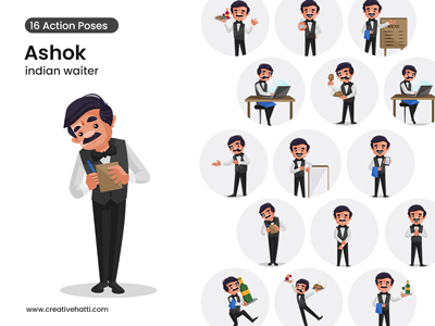 Ashok The Indian Waiter Vector Bundle