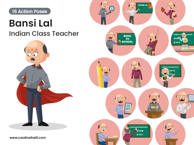 Bansi Lal Indian Class Teacher Vector Bundle