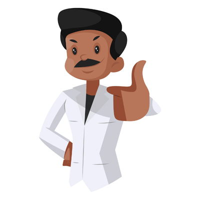 Character of Indian doctor with a thumbs up sign