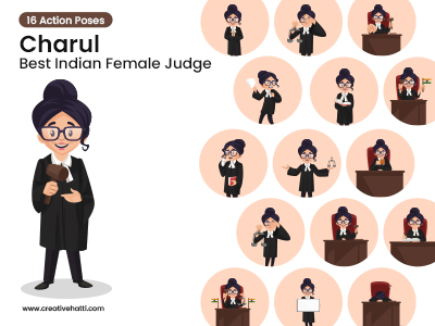 Charul Best Indian Female Judge Vector Bundle