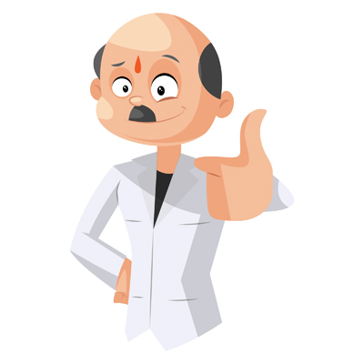 Experienced Indian doctor with a thumbs up sign