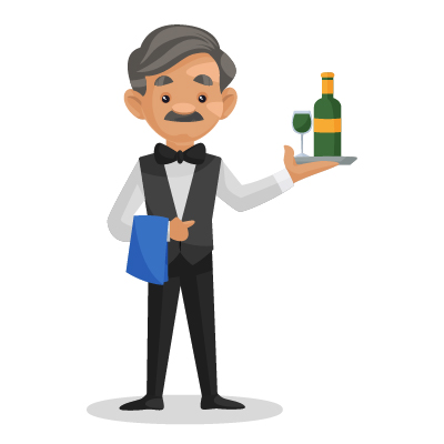 Experienced waiter serving wine