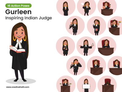 Gurleen Inspiring Indian Judge Vector Bundle