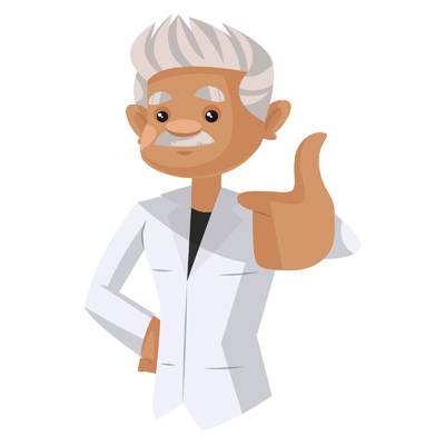 Indian expert doctor showing thumbs up sign