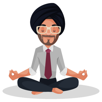 Indian sardar businessman is meditating