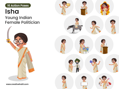 Isha Young Indian Female Politician Vector Bundle
