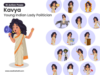 Kavya Indian Lady Politician Vector Bundle