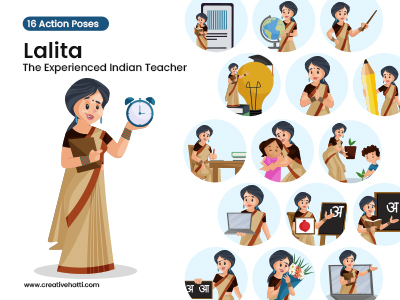 Lalita The Experienced Indian Teacher Vector Bundle